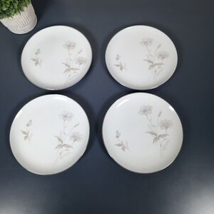 VTG Mikasa Harmony 6153 Fine China Dessert Plates Set of 4 Floral Japan 6.5"
